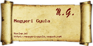 Megyeri Gyula névjegykártya